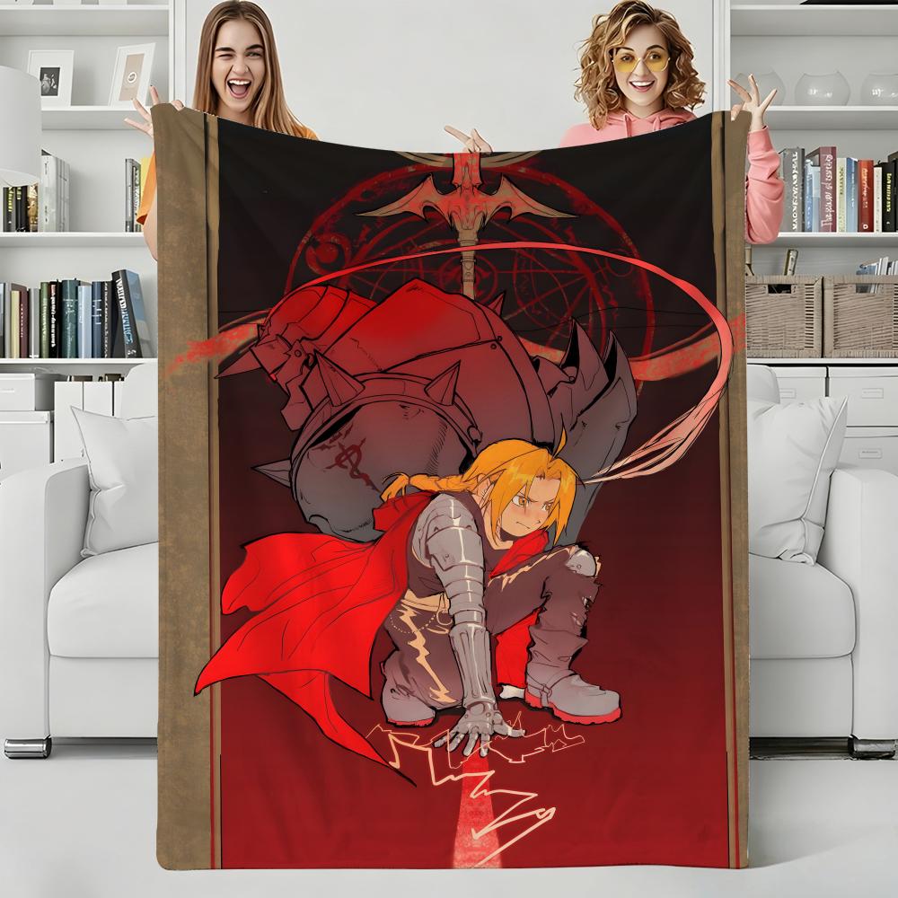 Anime F-Fullmetal Alchemist Throw Flannel Blanket Perfect for Sofa Office Bed Travel Sleep Read Relax Camping four season use 75x90cm