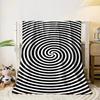 Concentric black-and-white spirals radiating from the center. for all seasons blanket lunch break throw gift