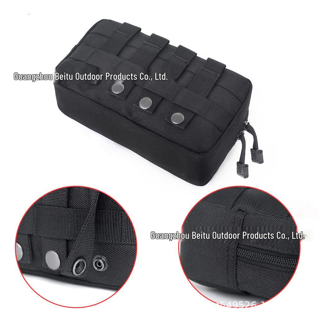 Multifunctional Tactical MOLLE Outdoor Storage Handbag with Zippered Pouch