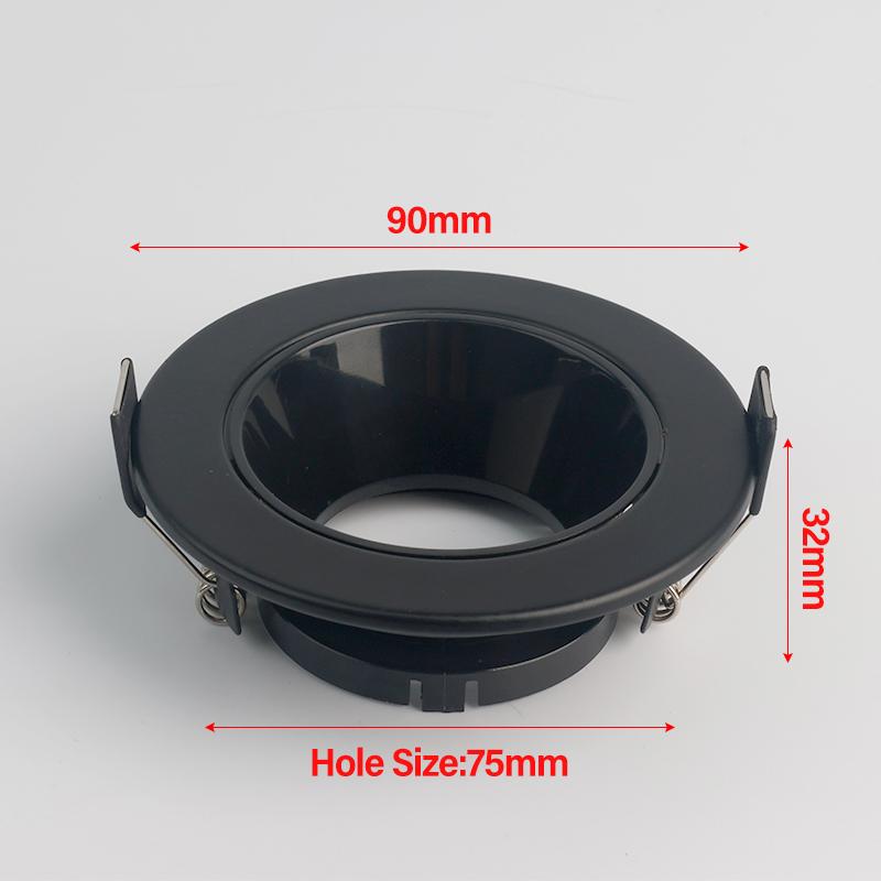 

10 шт. светодиодный светильник направленного света, регулируемый светодиодный встраиваемый потолочный светильник, рамка для GU10 MR16 GU5.3 E27, крепление для лампочек, точечных светильников чёрный