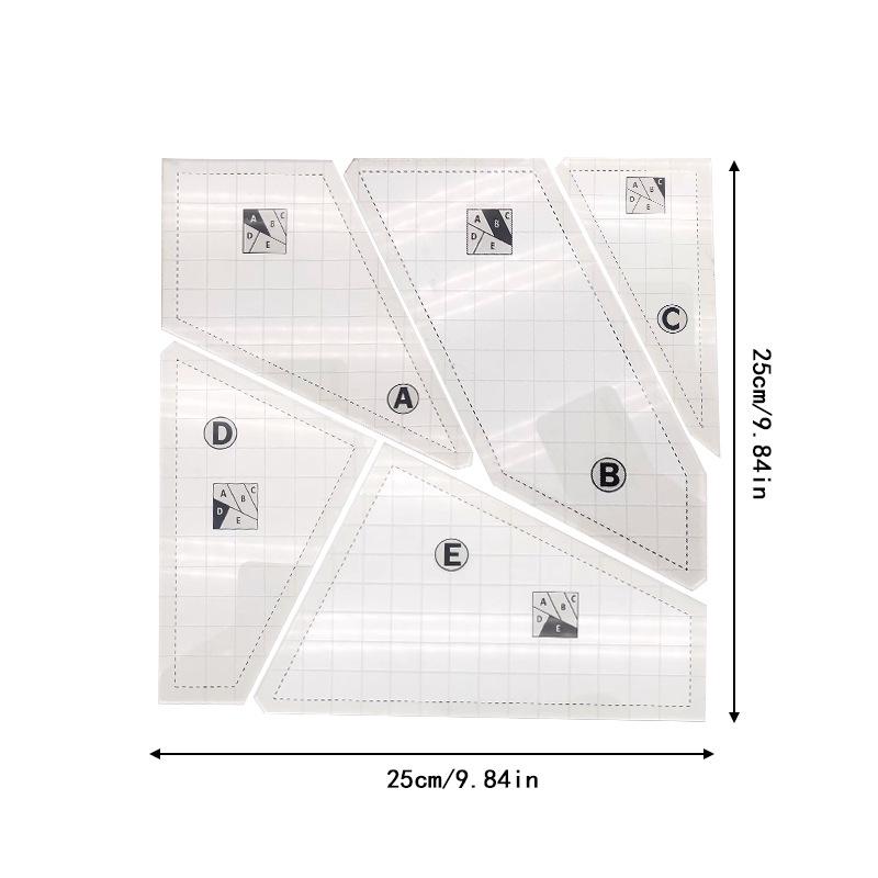 Acrylic Irregular 90° Sewing and Patchwork Ruler for Fabric Cutting