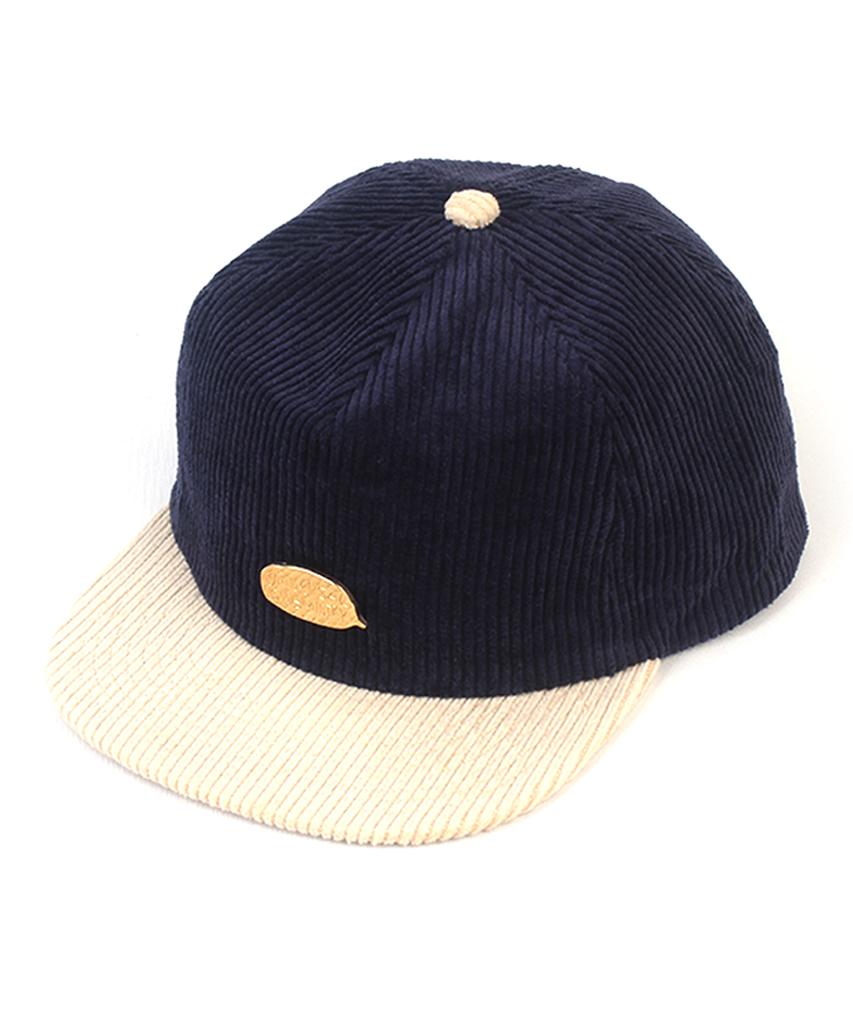 Yunibeosyeolkemiseuteuli Corduroy Navy Ivory Snapback Cap