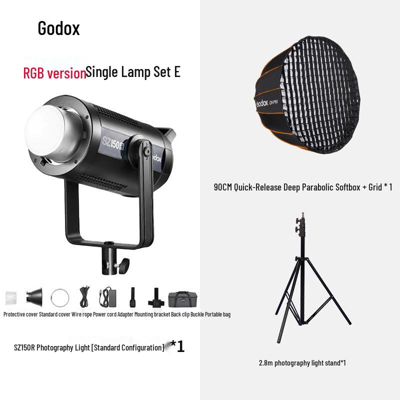 Godox SZ150R RGB LED Video Light Kit with QR-P90 Softbox