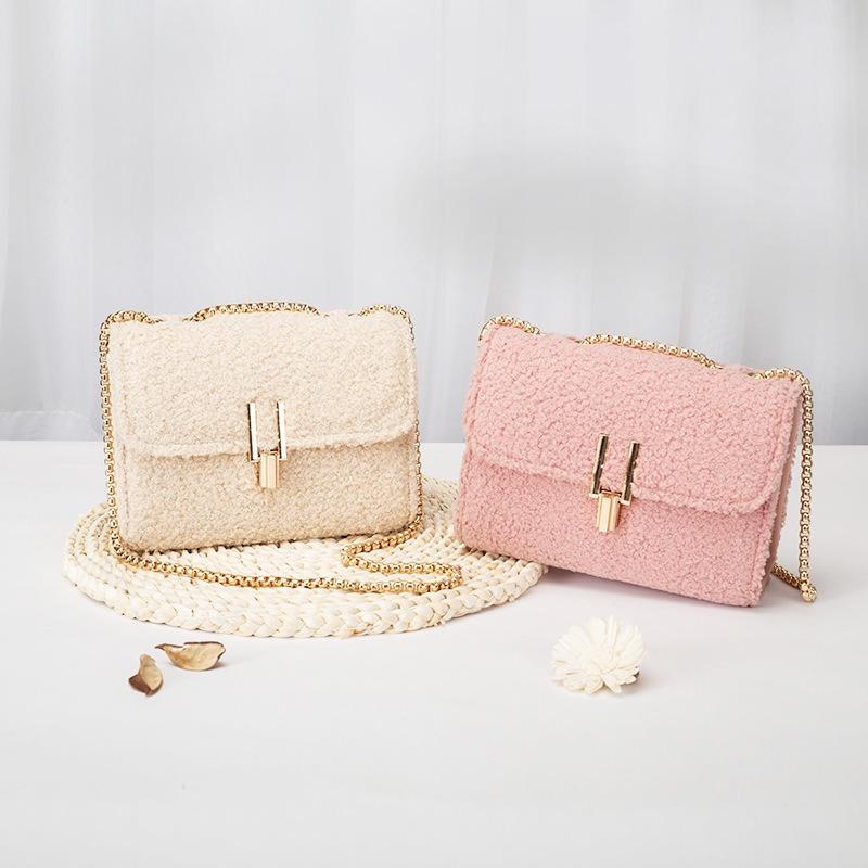 Fashion Plush Sg Single Shoulder Oblique Span Small Square Bag Cute Trendy Women's Bag