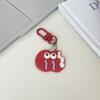 Funny Face Cartoon Red Apple Keychain For Keys Bags Backpacks Cute Gift Idea Durable Plastic Key Ring With Playful Design