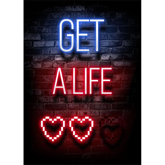 Playroom Poster Decoration Gaming Prints Neon Video Gamer Canvas Painting Wall Art Picture for Kids Boys Game Room Decor Gift No Frame