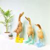 M-Modern-Resin Duck Statue Garden Sculpture Cute Cartoon Ducks Wearing Spotted Wellies Boot Good Luck Figurine