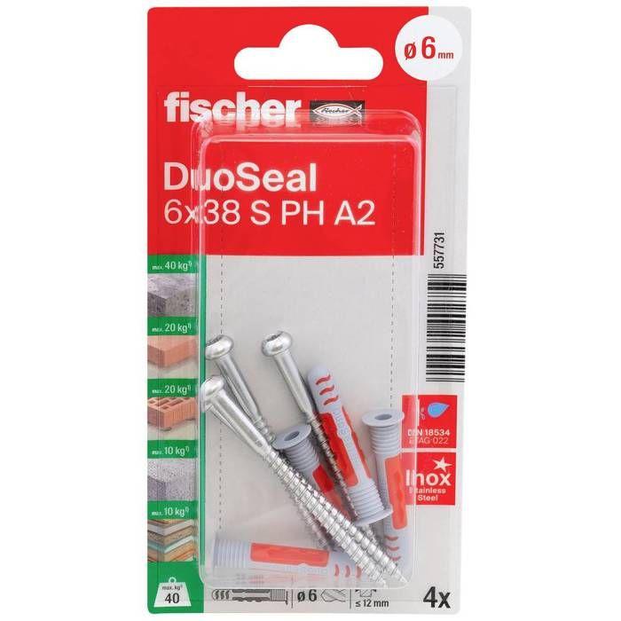 Fischer 557731 DuoSeal 6 x 38 S PH TX A2 K NV Cheville 38 mm 6 mm 1 set
