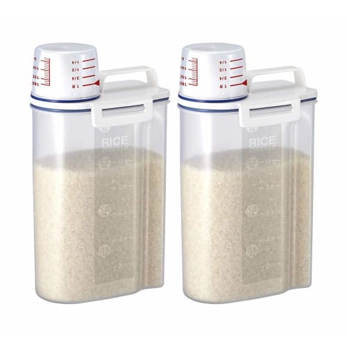 Asvel Rice Container, Clear, 2000ml, Airtight, 2kg Capacity, Pack of 2