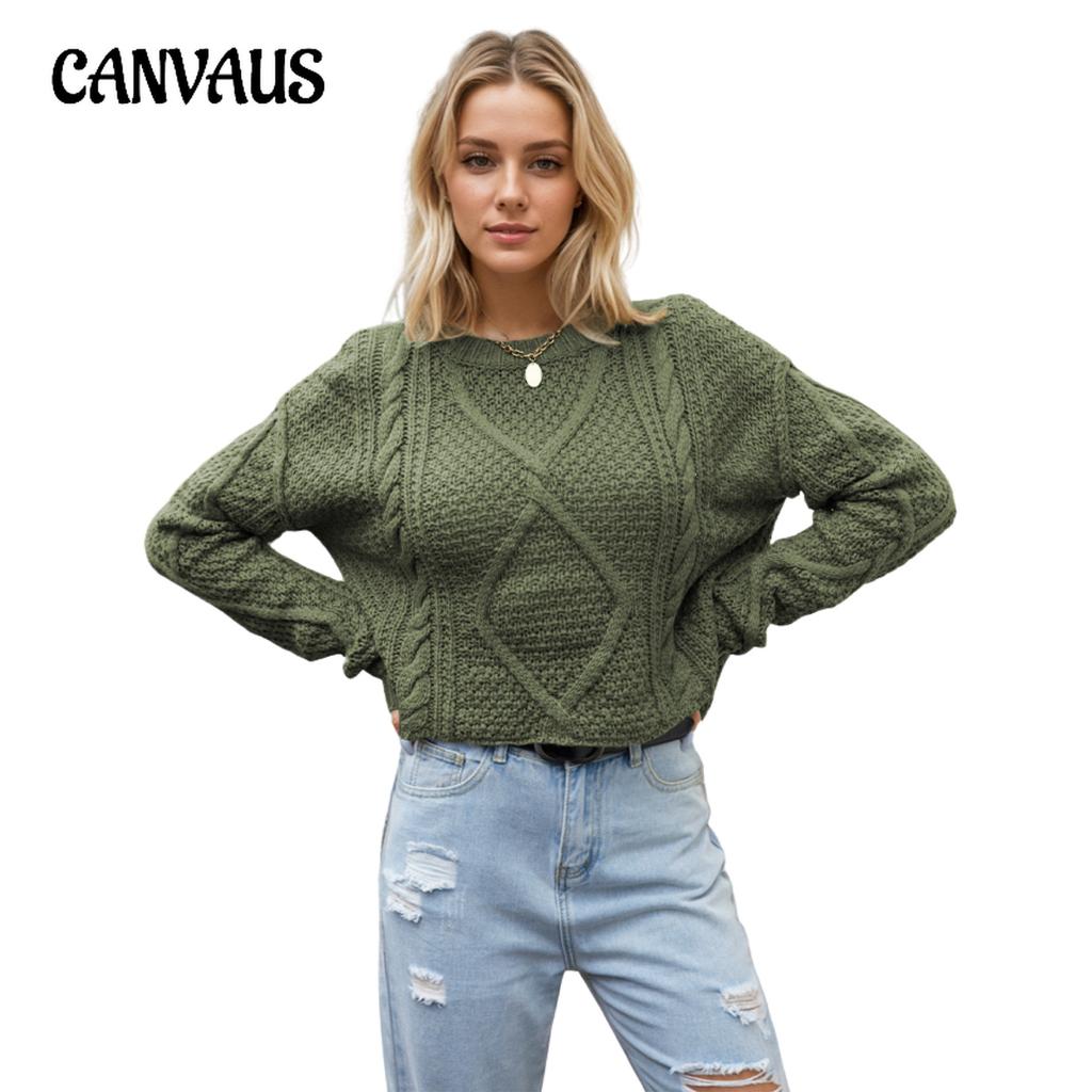Autumn and Winter Women's Plus Size Twisted Button Rope Knit Sweater Loose Chunky Needle Pullover Sweater