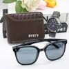 3pcs Set Sports Watches Outdoor Sunglasses Cartera Coach Wallet Portable Leather Men's Casual Sports Watch for Outdoor Sports