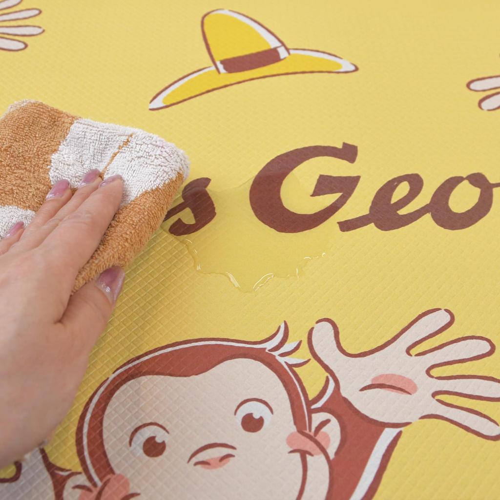 Marushin Kitchen Mat, Curious George and Charming George Design, Wipeable, Water-Repellent, Non-Slip, PVC, 4776024500