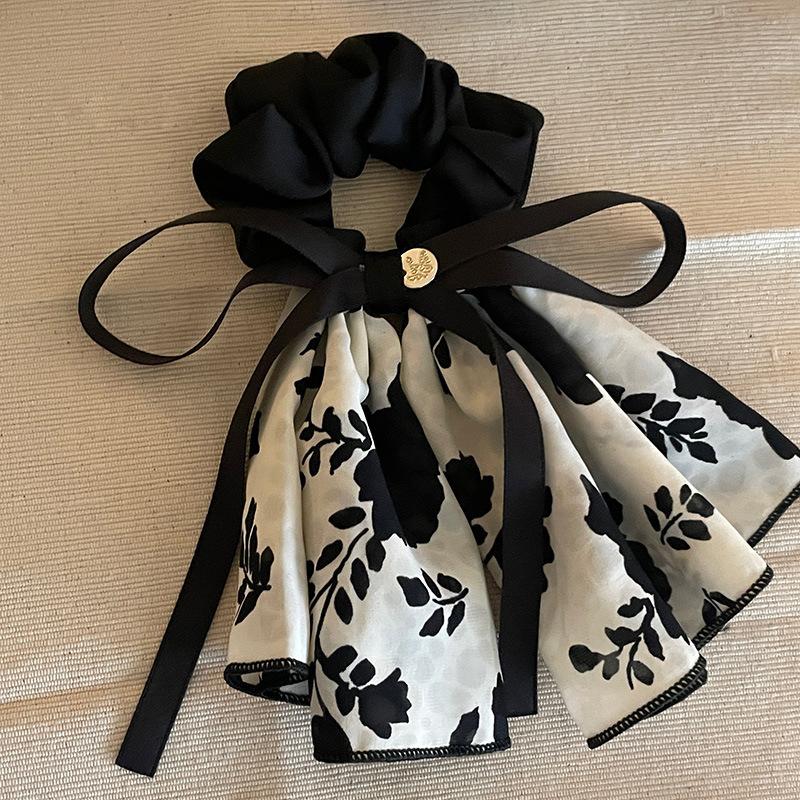 Flower Ribbon Headrope French Elegant Bow Bow Large Bow Hair Loop Retro High Grade Headrope Hair Accessories