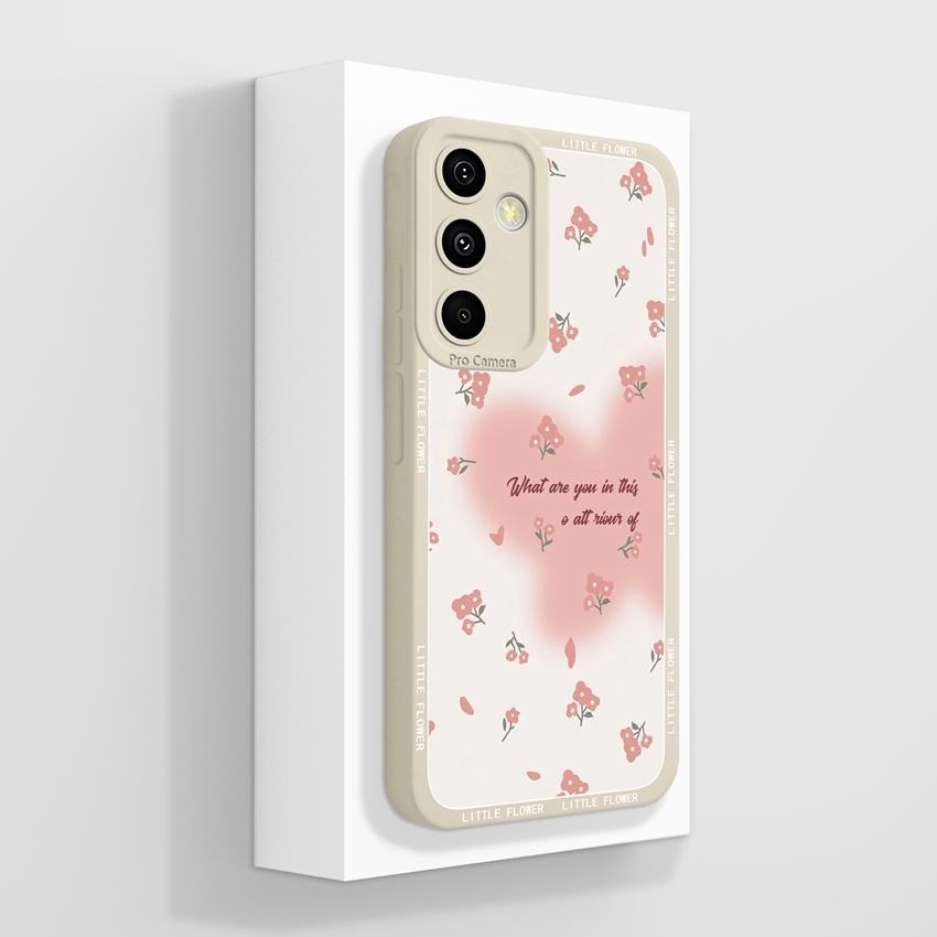 

Чехол для телефона Samsung A55 A56 A52 A30 A32 A34 с милыми мультяшными кошачьими узорами, защитная пленка для экрана, жидкий силикон, противоскользящая накладка для Samsung, чехлы для мобильных телефонов Samsung A56 5G