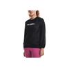 Under Armour Recover Casual Solid Color Big Logo Crew Neck Training Long Sleeve Sweatshirt Women Sweatshirt Black 1364012-001