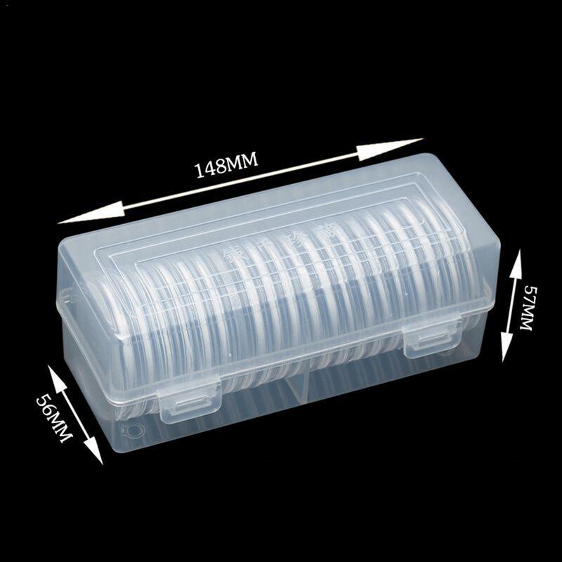 20pcs Ancient Coins Coin Storage Box For 18/23/28/33/38 Mm Coins Coin Holder Capsules Clear Case Box Coins Storage Box Protector