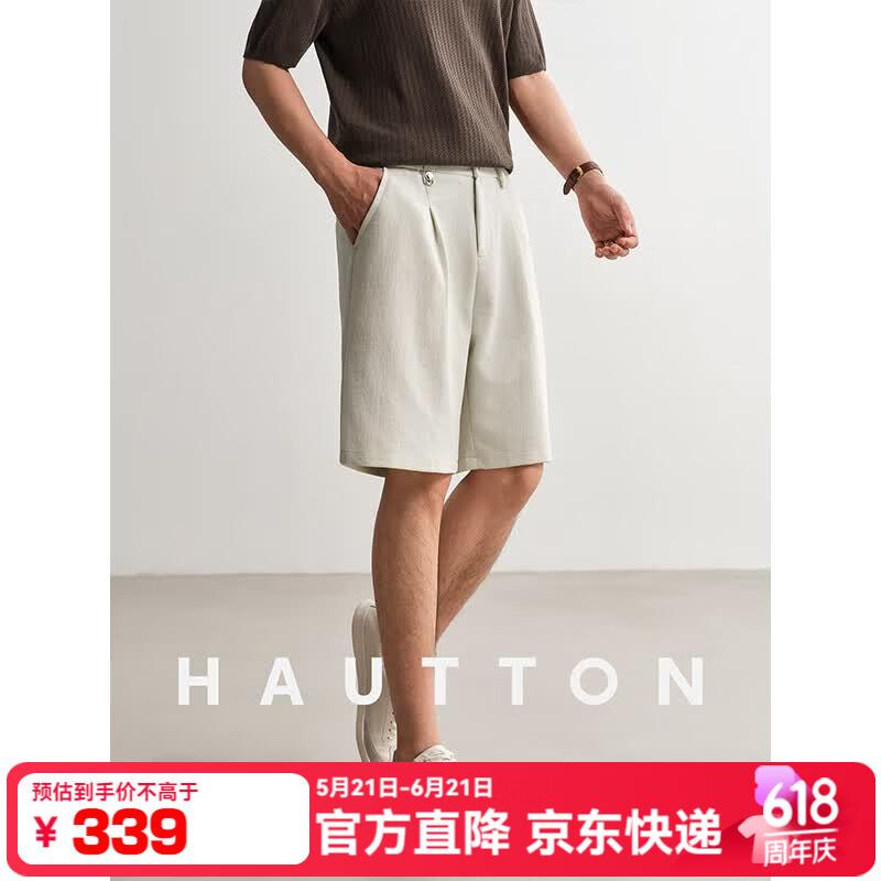 HAUT TON Men s Cool-Feel Slub Casual Shorts L