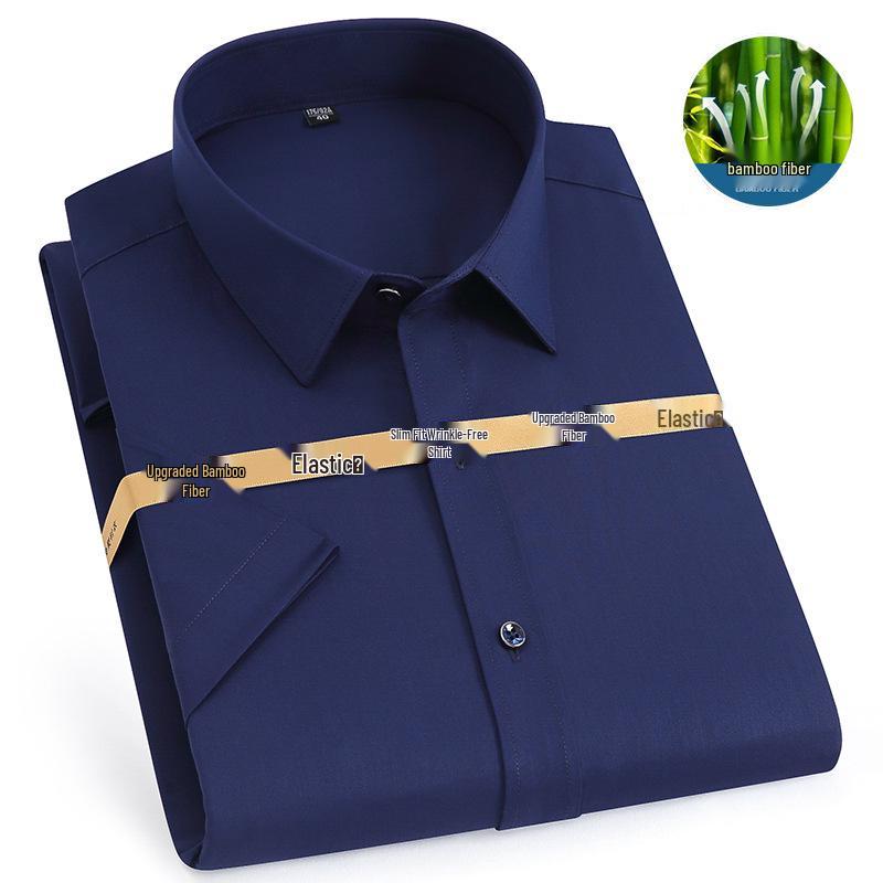 

Men s New Arrival Iron-Free White Bamboo Shirt - Short Sleeve, Business Casual 42