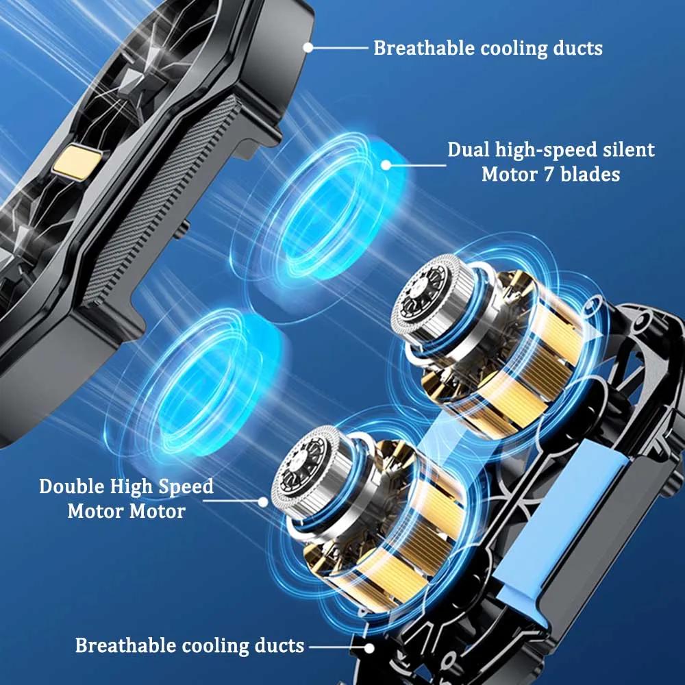 Neuer FS01 Handykühler 600mAh Dual-Lüfter Wiederaufladbarer Kühler Spielkühlung Rückclip Kabellos Stumm für Smartphones Universell