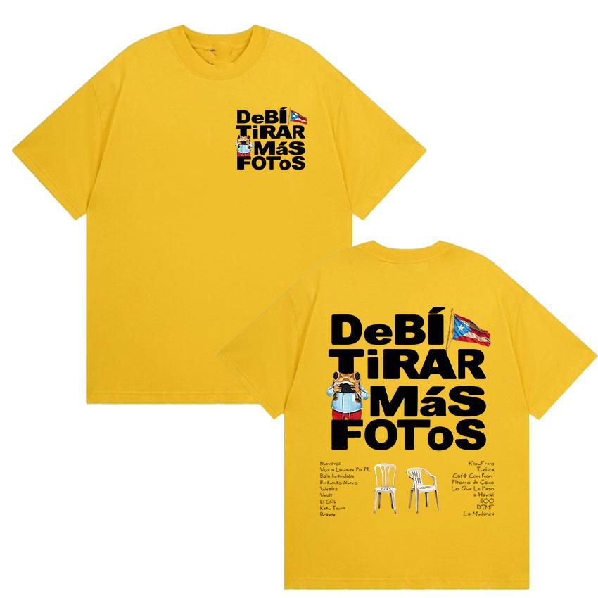 Funny Debi Tirar Mas Fotos DTMF Print T Shirt 2026 Bad Bunny 100% Cotton Short Sleeve T-Shirts Unisex Women Fashion Graphic T-shirt