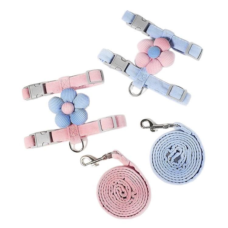 Cat Leash with Floral Adjustable Escape-Proof Harness for Outdoor Walks - Newcomer Discount: 5 Yuan