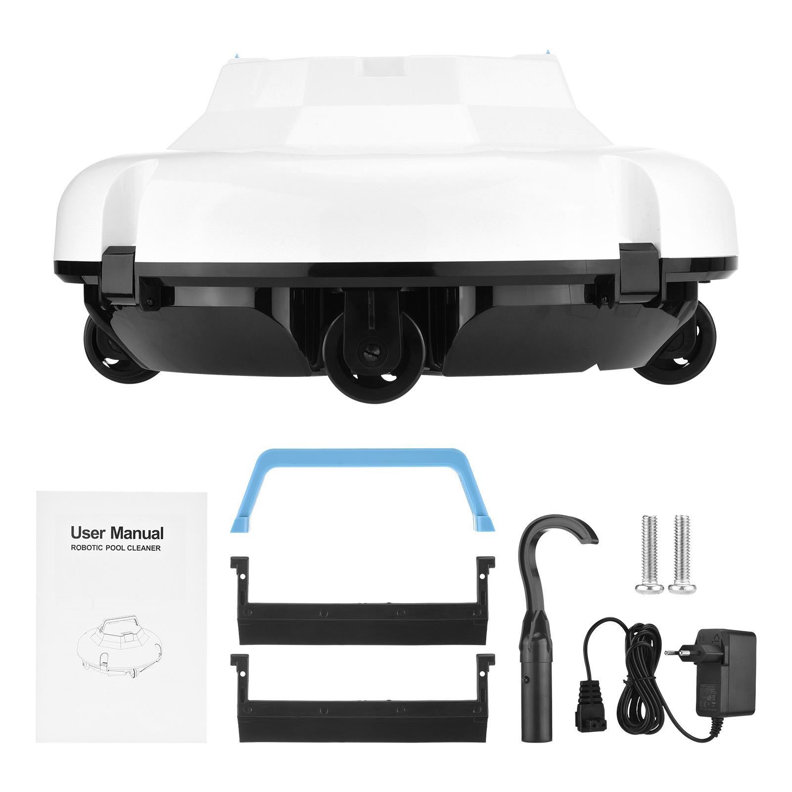 Konnwei Unisex Wireless Intelligent Pool Robot Cleaner Double Strong Suction Cleaning Auto Parking Lightweight