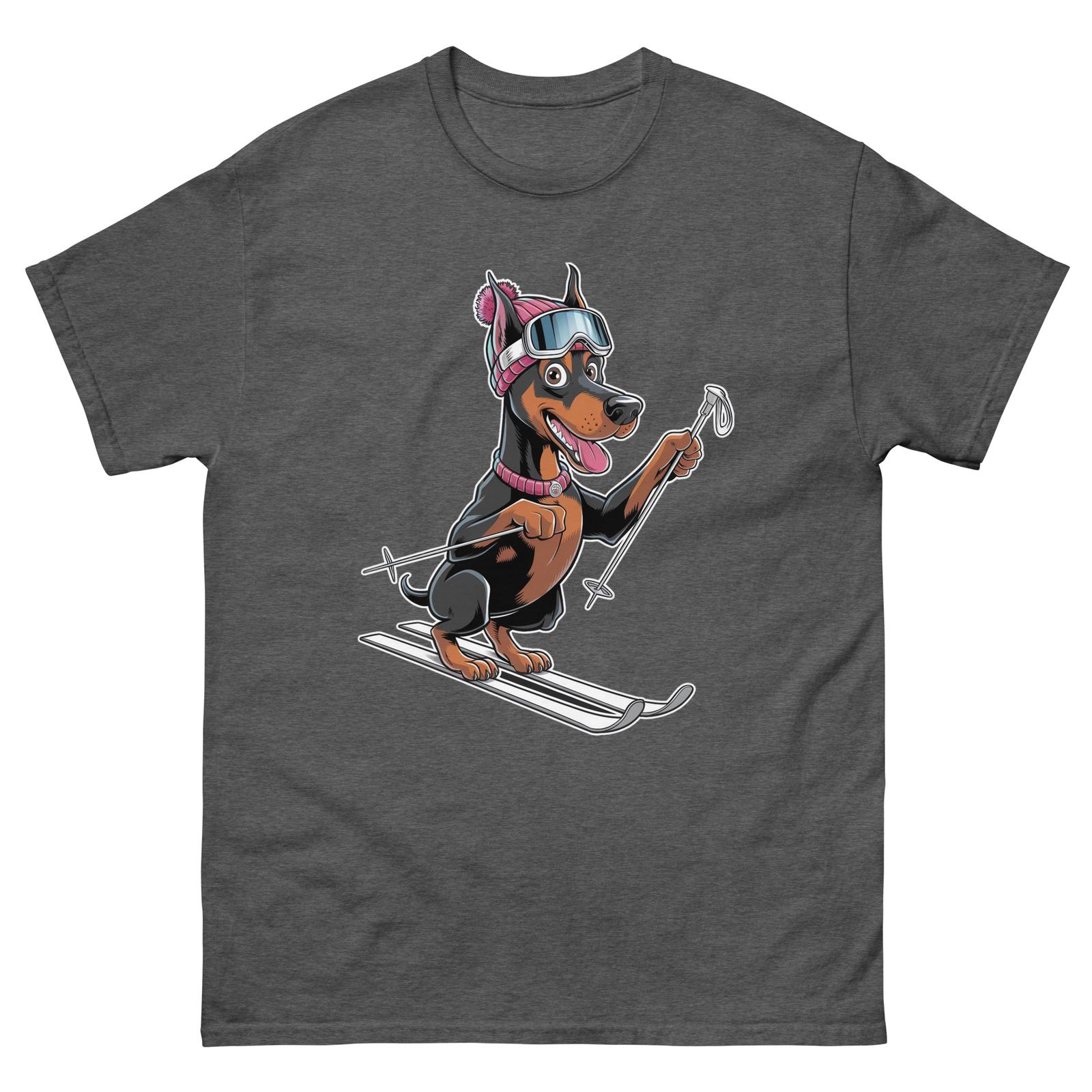Skiing Doberman Unisex classic tee XXXL