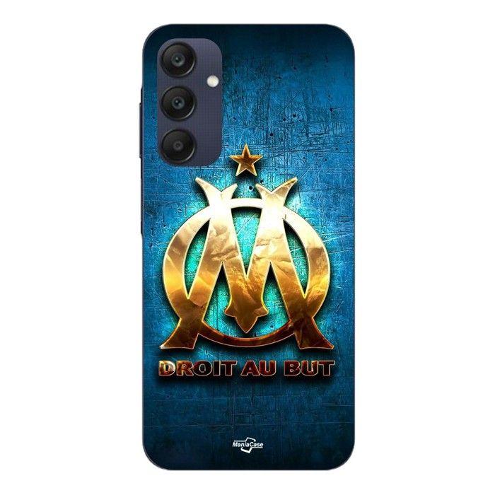 Cover Per Samsung galaxy A25 OM dorata brillante dritto al punto sfondo blu Maniacase