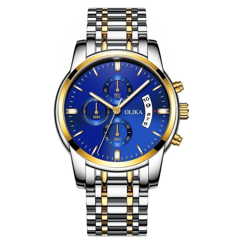 Topmarke Neue Uhr Wasserdicht Leuchtende Quarzuhr Echte Drei-Augen Sechs-Zeiger Kalender Herren Armbanduhr