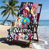 Custom Name Personalized Dandy's World Print Beach Towel, for Trip Camping Beach Party Home Decor, Birthday Gift for Family & Friends
