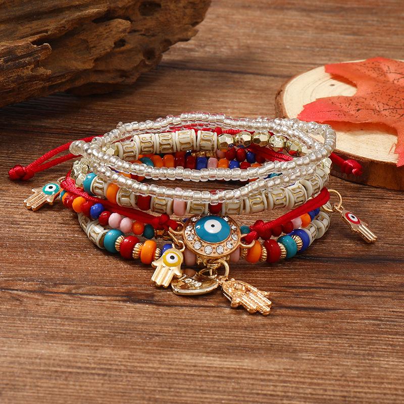 Bohemian Multi-layer Beaded Pendant Bracelet for Women