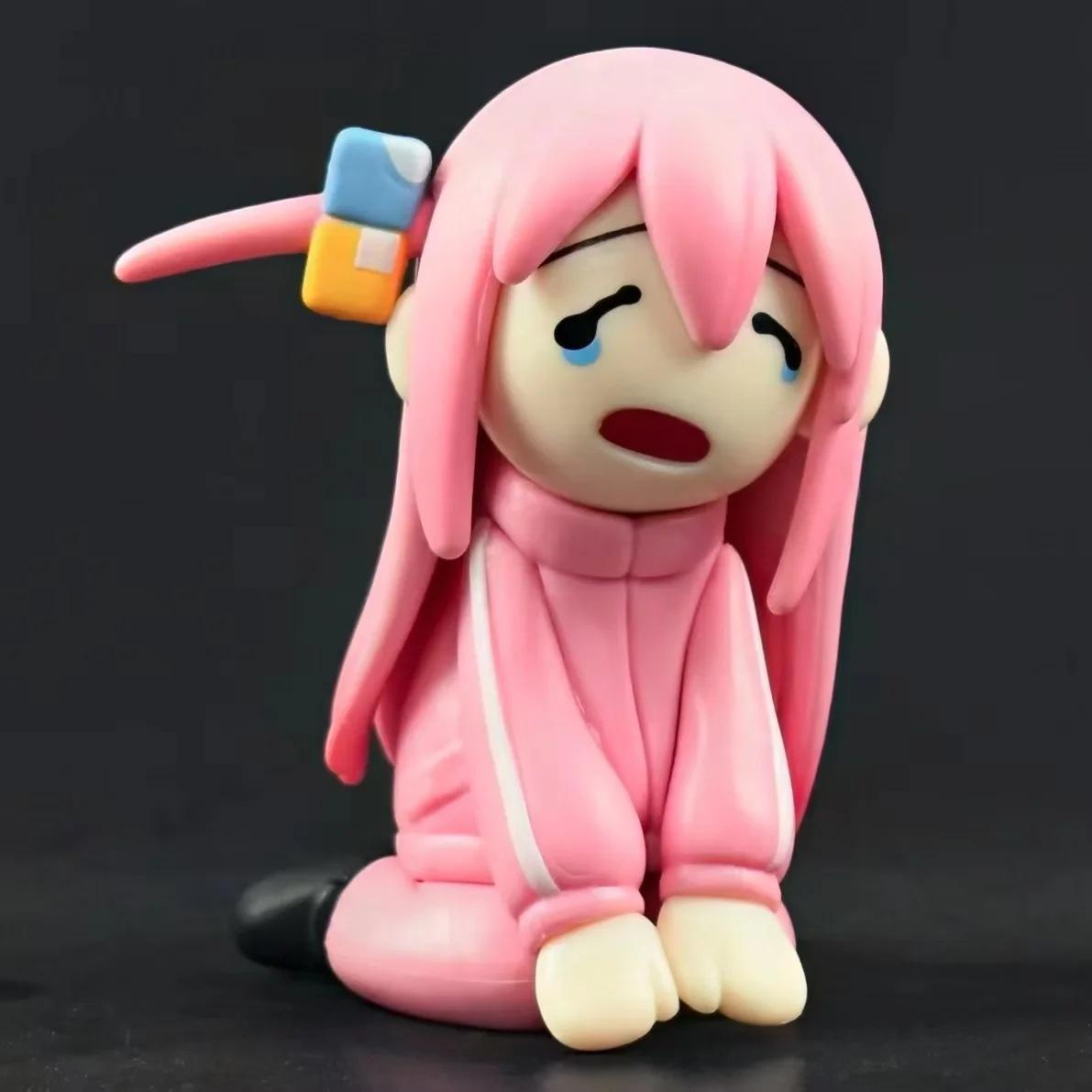 

Bocchi Rock Hitori Gotoh Chibi Q Version Pink Tracksuit Crying Sitting Pose Anime Figure Boxed Desktop Collectible Ornament