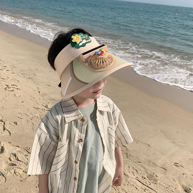 Summer Boys and Girls Baby Cool Hat Sun Hat Empty Top Electric Fan Hat Children Sun Protection Hat Boy Sun Hat