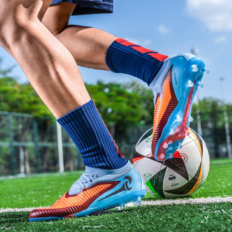 New Football Shoes Men's Professional Quality Grass Training Long Nails Anti-slip Sneakers Teenager's High Quality Footwear