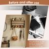 1/2 Layer Wall Mount Coat Rack 2 in 1 Wooden Storage Rack with Shelf and 5 Metal Hangers Multi-role Hanging Shelves for Entryway