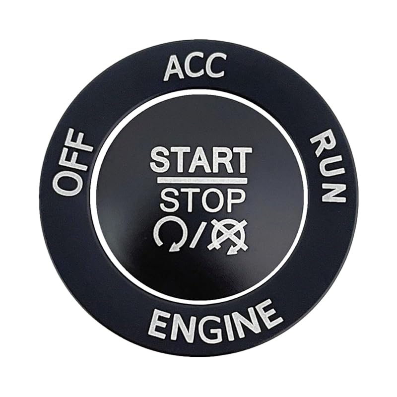Push Start Stop Button Cover Trim for 2015- Dodge Challenger Dodge RAM 1500 Dodge Charger, Aluminum Alloy, Red чёрный