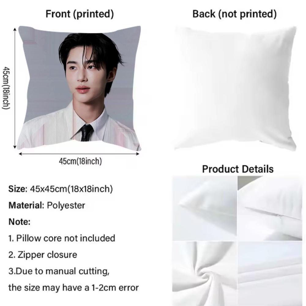 Byeon Woo-seok Cushion Cover Reversible Plush Pillow Cover – For car, sofa, bedroom, perfect as a gift.