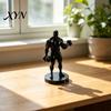 Detailed Bodybuilding Figurine 3D Printed Weightlifter Ornament, Black Statue Muscular Man Figurine, with Minimalist Ornament Dumbbells Gym