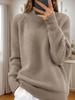 2024 Autumn/Winter Women's Solid Knit High Neck Pullover Sweater