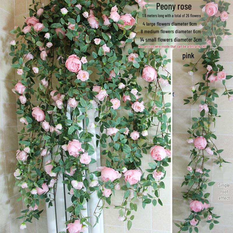 Artificial Rose Vine Hanging Decor for Walls and Ceilings