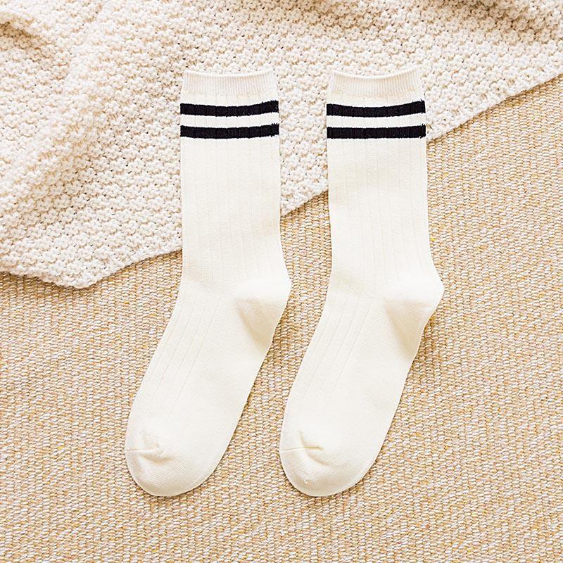 Women's Mid-Tube Solid Color Pile Socks - Spring & Summer Japanese College Style Trend