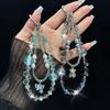 Phone Lanyard Short Bear Butterfly Pendant Dazzling Crystal Beaded Bracelet High End Outdoor Travel Portable Pendant