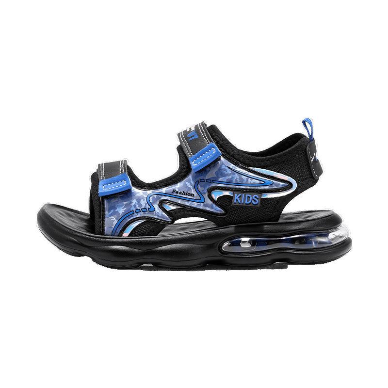 Boys sandals non-slip soft-soled children's beach shoes medium and large children's students Velcro air cushion sandals