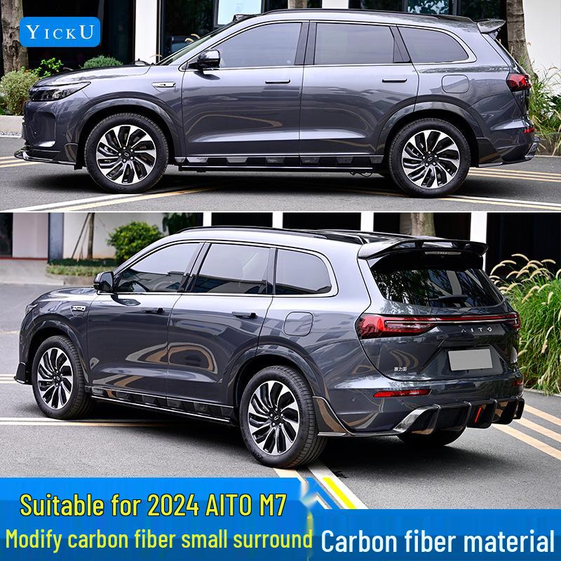 Aerodynamic Kit: Carbon Fiber Front Lip, Side Skirts, Rear Diffuser, Wing & Lights for AITO Huawei Wenjie M7