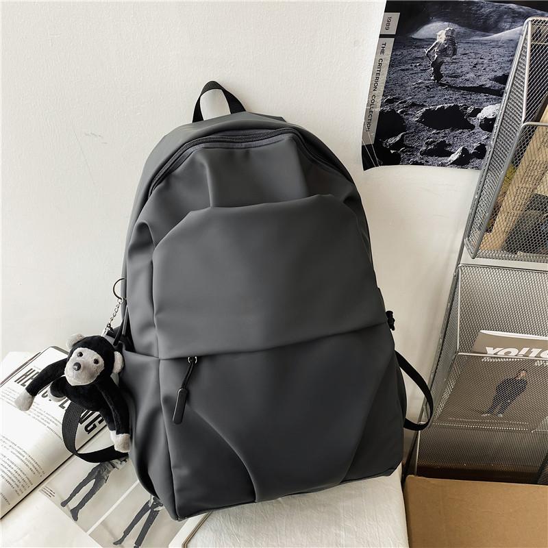 

New large capacity solid color backpack cute beautiful woman ins travel bag Korean version tide middle school student bag single pack серый