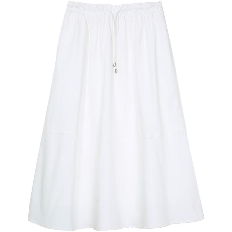 BETU Women's White Pleated A-Line Skirt
