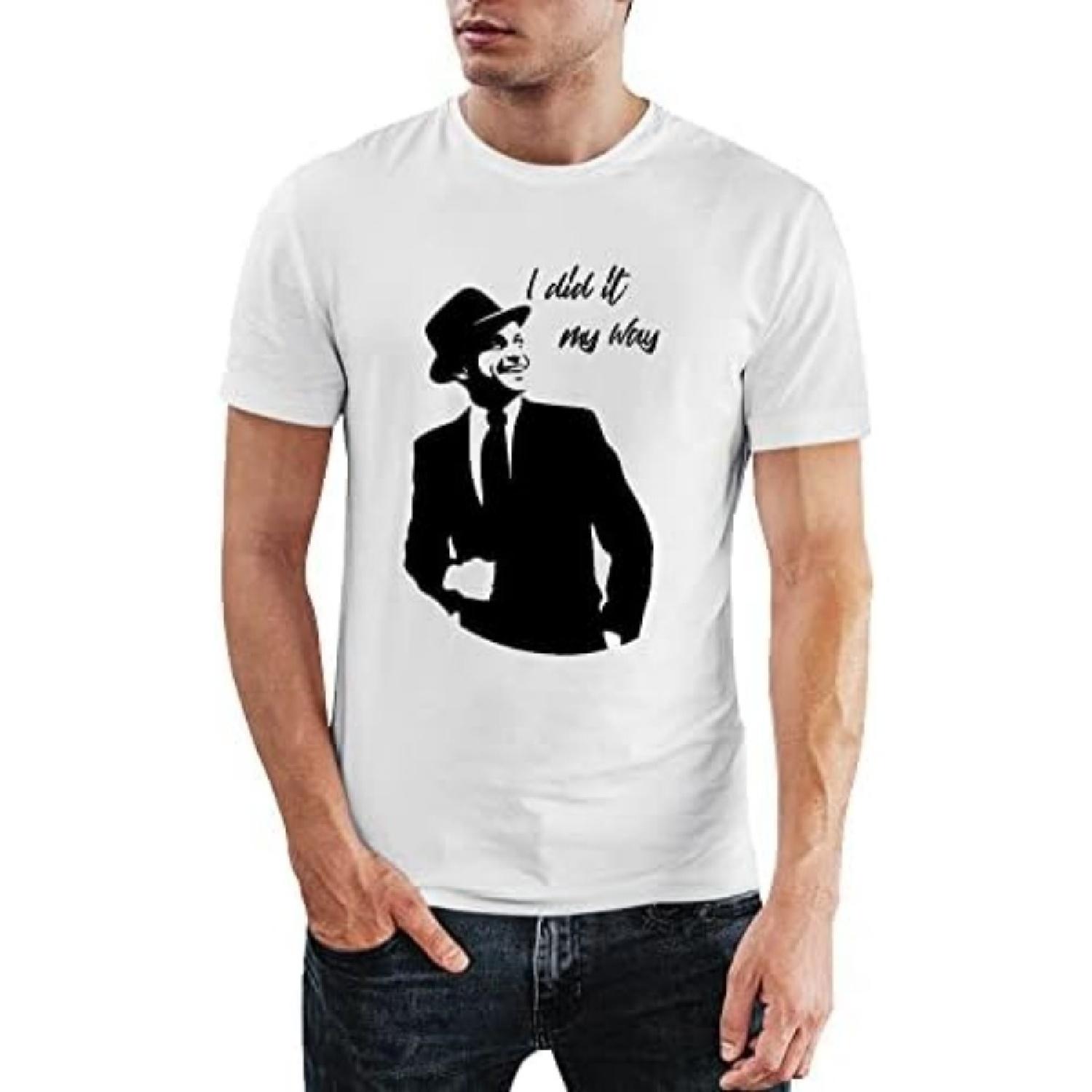 

Boring Dog Frank Sinatra T-Shirt I Did It My Way Design Tee Short Sleeve Unisex Shirt, White #2, XX-Large XXXXXL білий