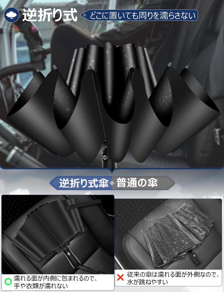 Reverse Folding Folding Automatic Opening and Reverse Folding Folding Super Water Extra Large Long Strong Wind Resistant for Both Sunny and Rainy