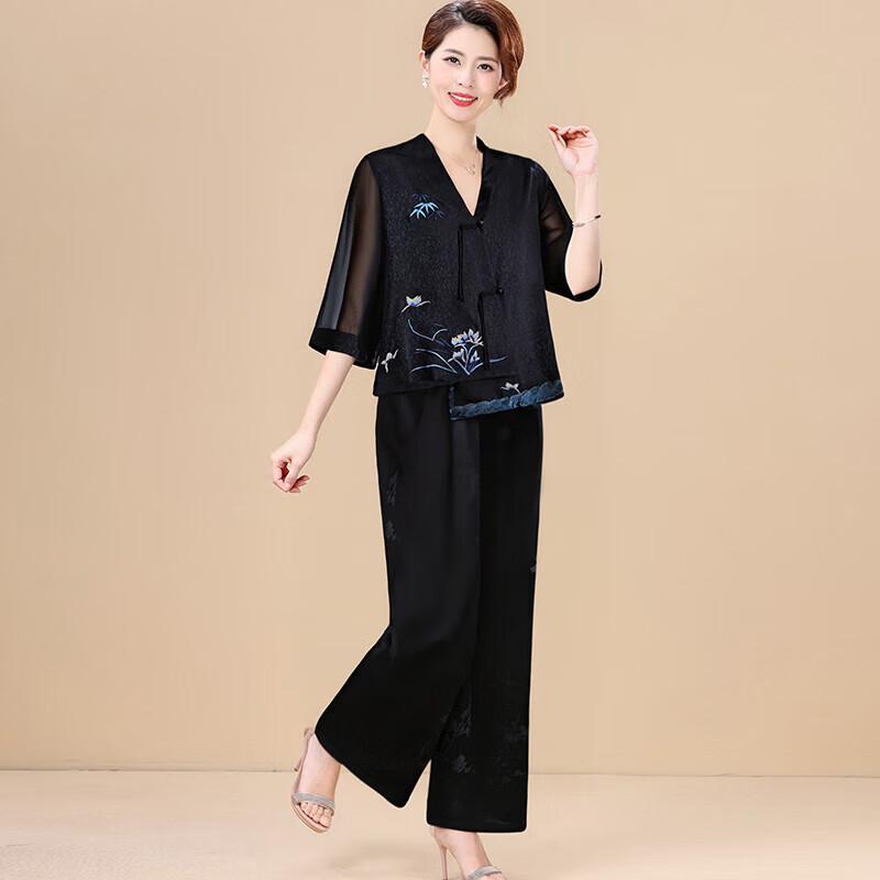 XUEXI New Chinese Style Mom s Summer Outfit 4XL