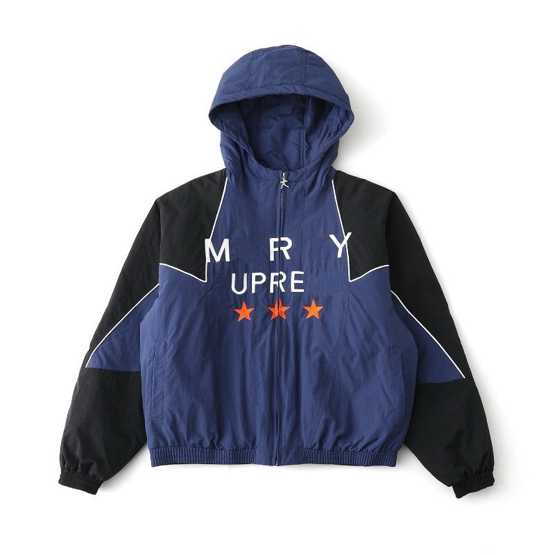 Men's and women's alphabet decal waterproof hooded zipper jacket